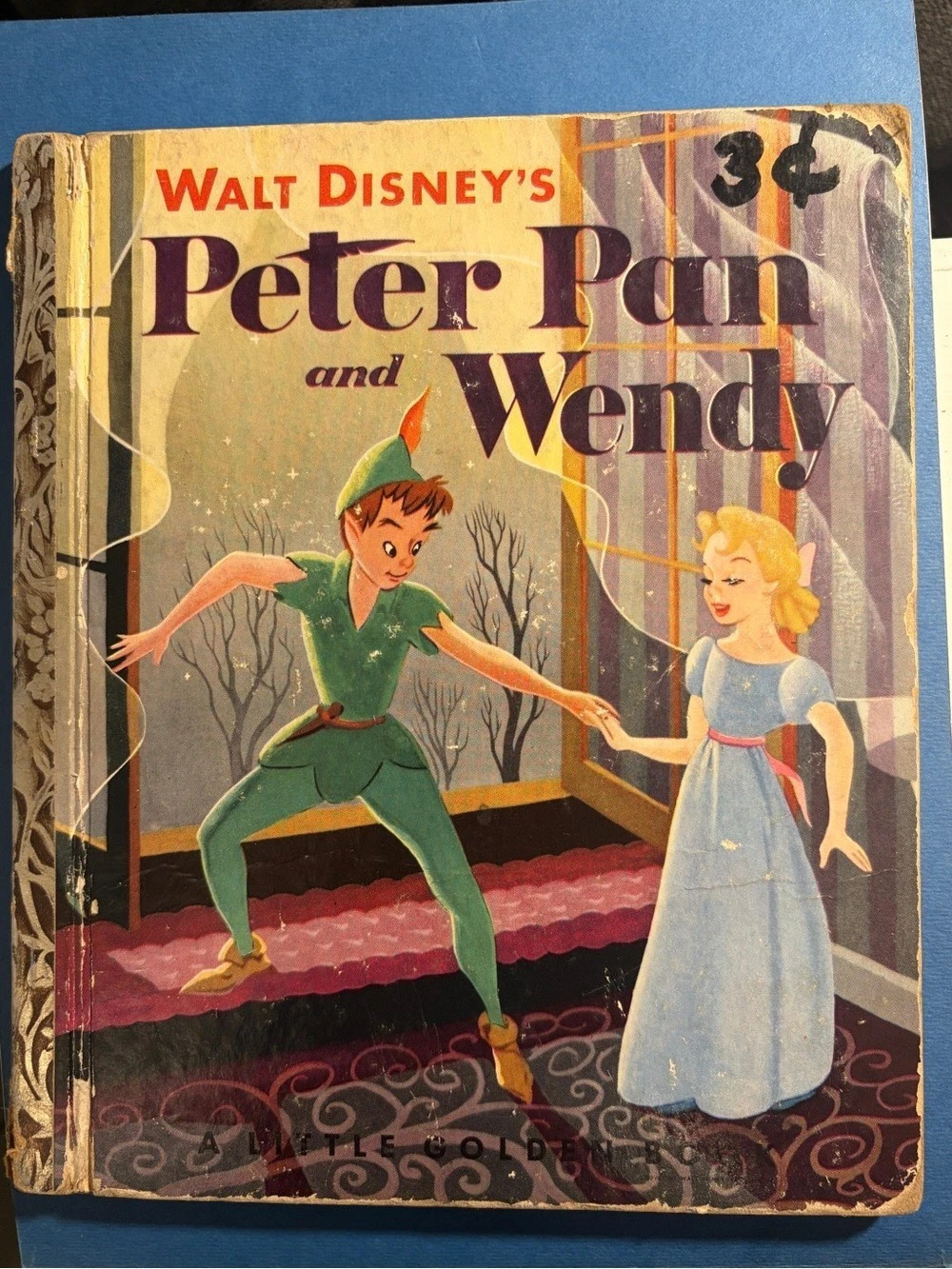 Vintage 1952 Walt Disneys Peter Pan and Wendy Little Golden Book Mark Flaw